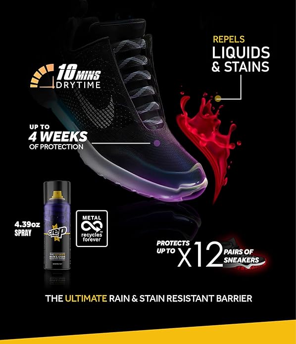 Crep Protect Shoe Protector Spray - Rain & Stain Waterproof Nano Protection for Sneaker, Leather, Nubuck, Suede & Canvas (Pack of 3)