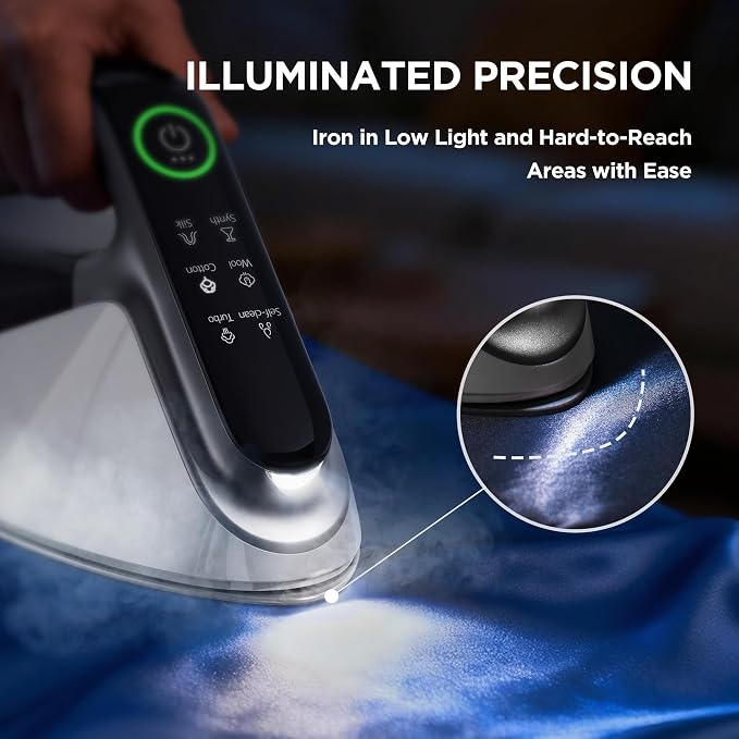 Newbealer Steam Generator Iron, 1500W Turbo Steamer for Clothes (Silver) | 2 Bar Steam Pressure Clothes Iron, 4 Steam & 4 Dry Heat Modes, Fast Heat-Up, 350ml Detachable Tank, Auto-Off, Self-Cleaning