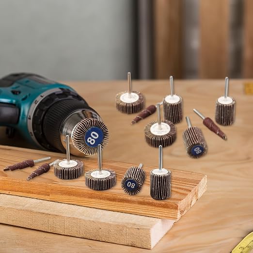60 Pcs Flap Wheel Sander for Dremel, 80 Grit Flap Sanding Wheel Rotary Tool Accessories Kit for Removing Rust and Polishing,1/8-inch Shank