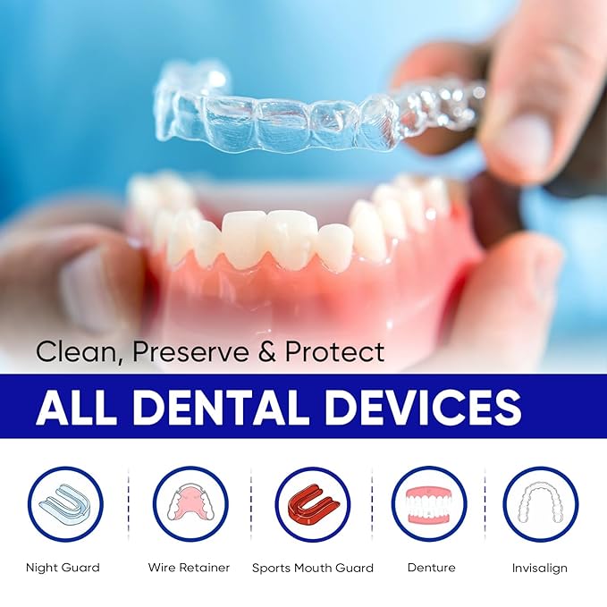 MySmile Retainer Cleaner Tablets, Denture Cleaning Tablets, Aligner Cleaner for Invisalign, Mouth Guard & Night Guard and More Dental Appliances, Helps to Removes Odors, Stains & Plaque,120 Count