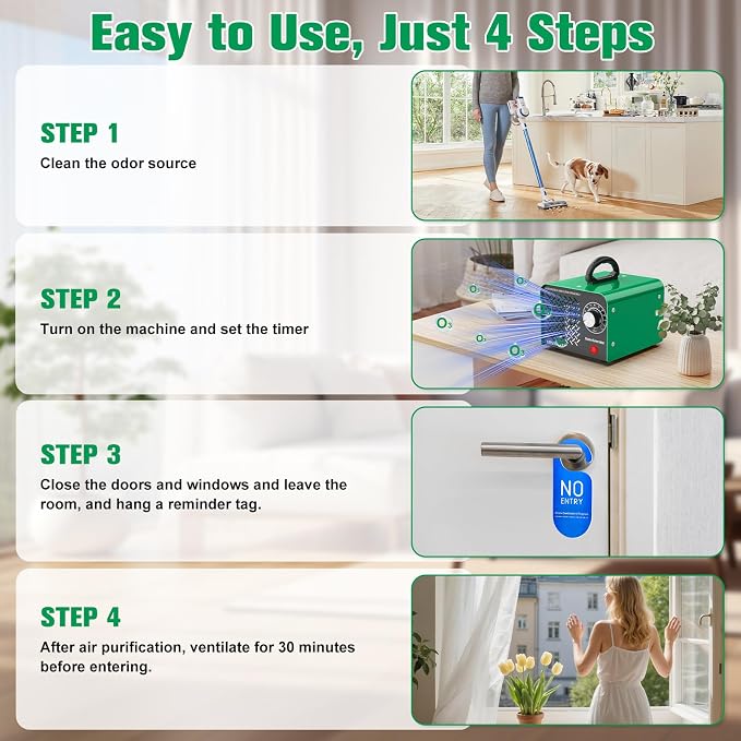 Ozone Generator 90,000mg/h, Home/Industrial 3-layer Ozone Ionizer Deodorizer, Ozone Machine Odor Removal for Car, Home, Smoke, Pets, Basement, Ozone Odor Eliminator for 6000 sq ft