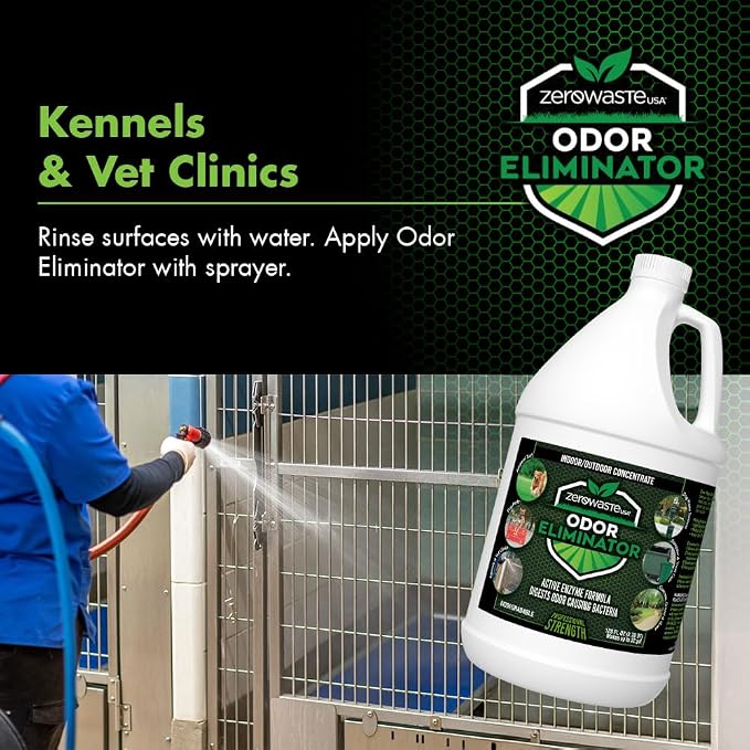 ZERO WASTE USA Odor Eliminator - Commercial Strength Multi-Purpose Enzyme Cleaner - Eliminates odors from Any Organic Matter - Made in USA - (64 Fl Oz, Cinnamon)