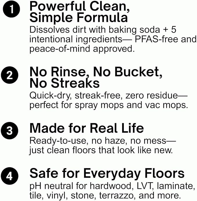 Quick Shine Multi Surface Floor Cleaner 64oz, 4Pk | Ready to Use-Streak Free- No Rinse | Use on Hardwood, Laminate, Luxury Vinyl Plank & Stone | Use in Spray Mops & Vac Mops | Safer Choice Cleaner