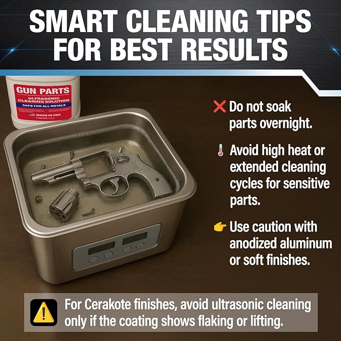 Ultrasonic Gun Cleaning Solution - 1 Gallon/128oz [Made in USA] Concentrated Formula Mixes into 8 Gallons - Firearm Cleaning Fluid for Brass & Gun Parts - for Ultrasonic Cleaner Use