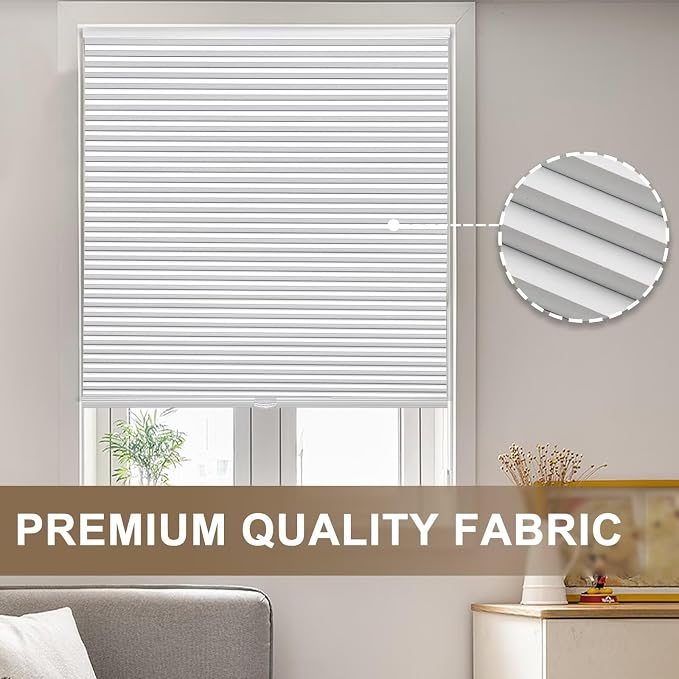 MYshade Cordless Blackout Cellular Shades, 1.5" Honeycomb Window Blinds for Bedroom & Nursery, Thermal Insulated, Noise Reducing, Privacy Shades, Inside or Outside Mount (41" W x 72" H, White)