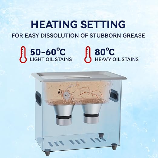 3L Ultrasonic Cleaner with Timer & Heater, Professional Ultrasonic Parts Cleaner, Knob Control Ultrasonic Cleaning Machine for Glasses Watch Jewelry Denture Dental Irrigator Parts Tools Circuit Board