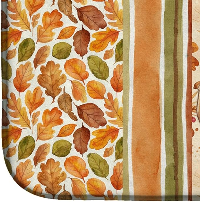 Caroline's Treasures Rhodesian Ridgeback Heirloom Fall Dish Drying Mat Absorbent Dish Drying Mat Pad for Kitchen Counter Dish Drainer Mat for Countertop, 14 x 21", Multicolor