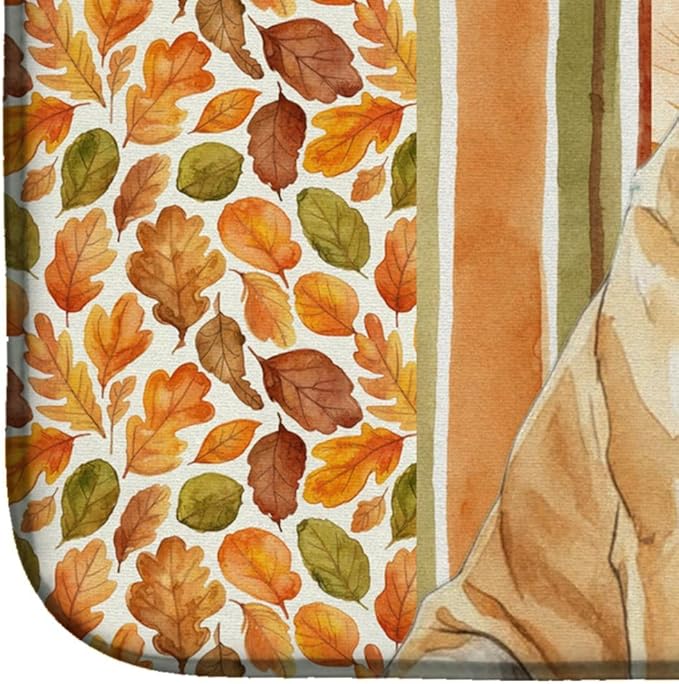 Caroline's Treasures Fawn Boerboel Heirloom Fall Dish Drying Mat Absorbent Dish Drying Mat Pad for Kitchen Counter Dish Drainer Mat for Countertop, 14 x 21", Multicolor
