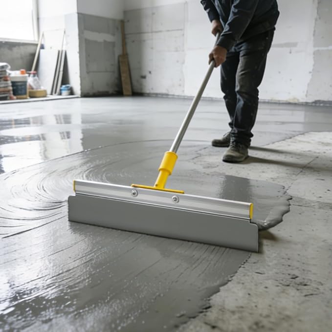 Notched Squeegee for Epoxy, Self Leveling Floor Squeegees Cement Painting Coating Tool w/ 3 Racks (18")