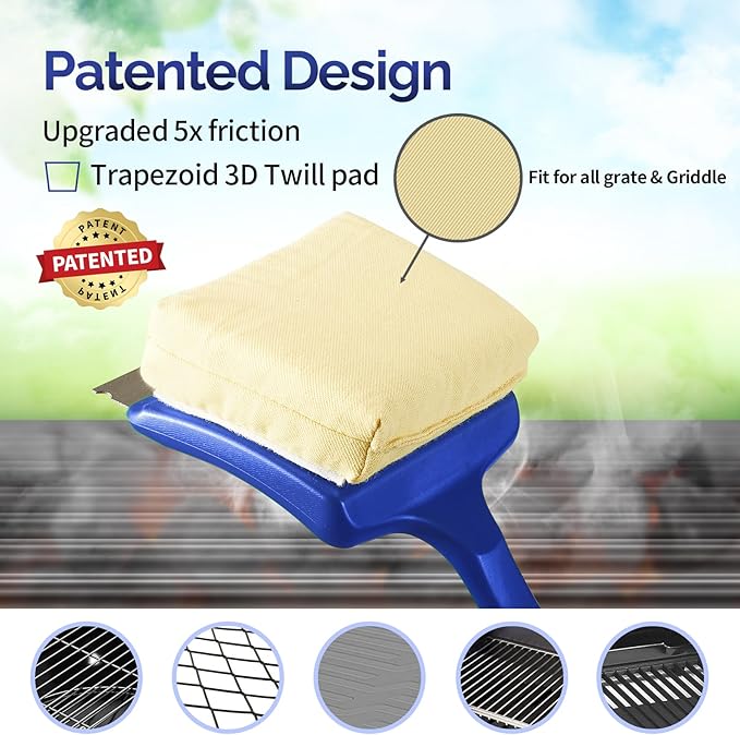 XUDAKAIXIN 19" Large Bristle-Free Steam Grill Brush,Replaceable BBQ Cleaning Head,Safe Grill Accessories for Cast Iron/Porcelain/Weber Gas/Charcoal Grill,Grill Cleaner for Outdoor Grill
