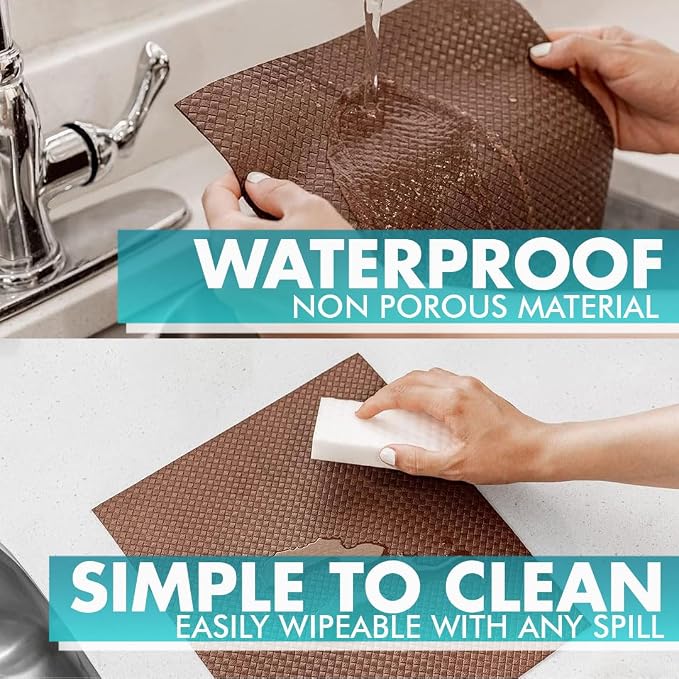 Shelf Liner, Drawer Liner & Kitchen Cabinet Liner – Thick Waterproof Rubber Refrigerator Liners, Fridge Mat, Wire Shelf Cover for Dresser, Pantry, Bathroom, Closet & Toolbox