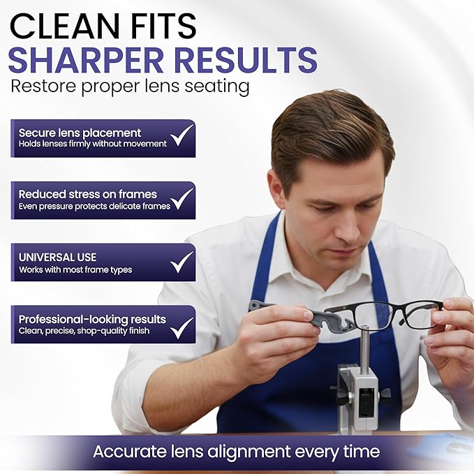 The Lens Shark™ | Advanced Eyeglass Repair Tool for Effortless Lens Removal & Insertion | Ergonomic, Durable Nylon Design | Essential for Glasses Repair Kit | Includes Protective Microfiber Cloth