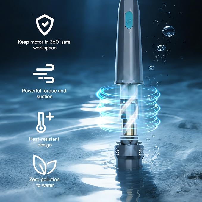 Handheld Pool Vacuum for Above Ground Pool, Cleans Hot Tubs,20 Gallons/Min Powerful Suction & Lightweight,90 Mins Running Time, Comes with Storage Bag, Ideal for Cleaning Debris and Sand,Black