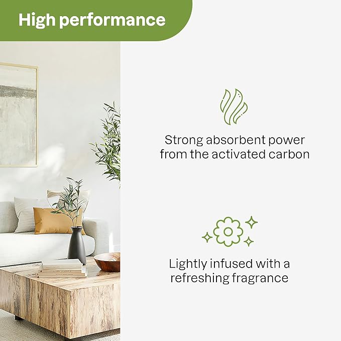 ATTITUDE Bio Absorbant Air Purifier with Activated Carbon, Plant- and Mineral-Based, Absorbs Odors, Vegan, Lemon, 8 Ounces