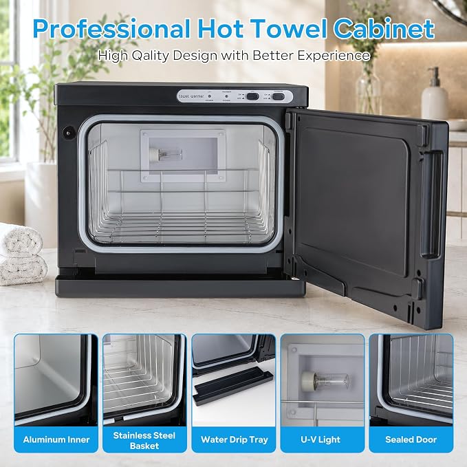Hot Towel Warmer, 8L Professional Towel Warmer Cabinet, Hot Spa Small Towel Warmer Heating Use for Facial Spa Estheticians Massage Salon and Home