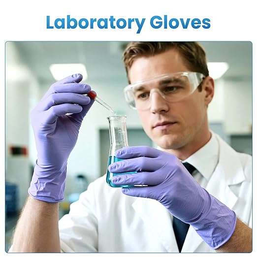 Borje Nitrile Exam Gloves, Disposable Medical Gloves, Latex-Free, Powder-Free, Food Safe, Medium, Box of 100