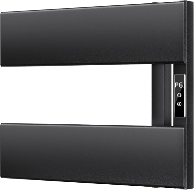 Electric Towel Warmer with Smart LED Timer, Modern [2/3/4] Bar Large Panel Heated Towel Rack, Wall-Mounted Plug-in/Hardwired 2-in-1, Rapid Warmth for Bathrooms, [Matte Black/Alpine White]