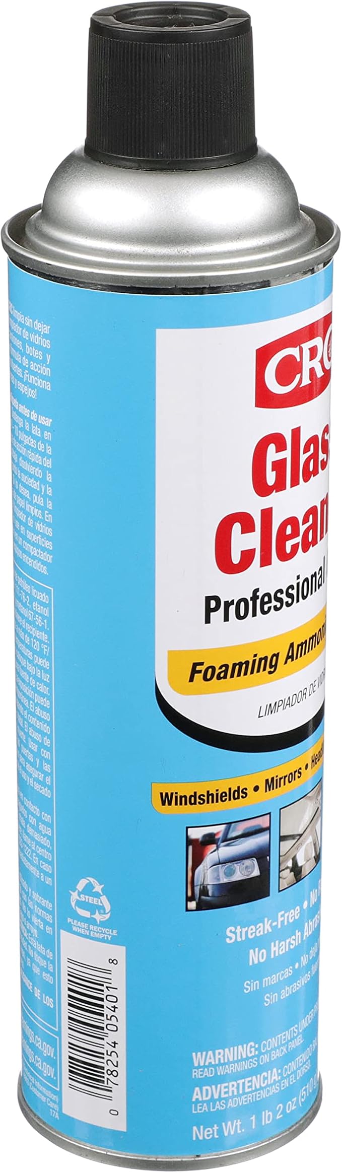 CRC 05401 - Glass and Dash Professional Grade Foaming Ammonia Power Cleaner (12 Pack of 18 Oz Cans)