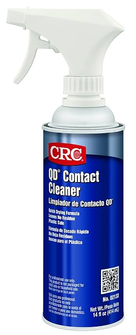 CRC 02133CS QD CONTACT Cleaner, 14 Fl oz., 192 Fl oz., Aerosol Can, Clear Colorless (Pack of 12)