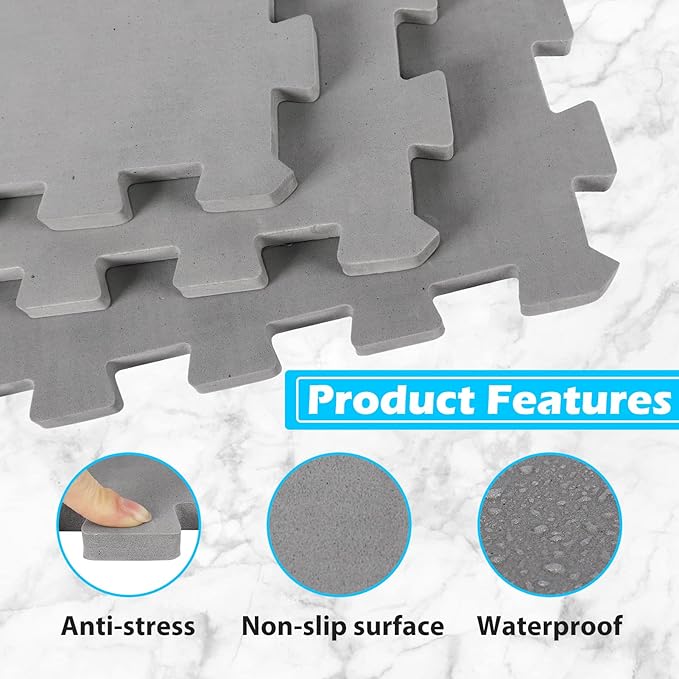 Hot Tub Mat for Inflatable Tub, 77IN Hot Tub Pad Foundation, Upgraded Thickened Eva Foam Padding for Outdoor Hot Tubs | Interlocking Patio Tiles Outdoor (1/2" Thickness)