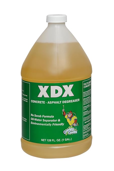 XDX Concrete and Asphalt Cleaner, Live Enzymes to Replace set in oil stains, 1 Gallon
