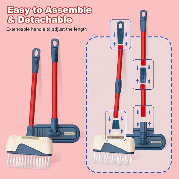 Toddler Toys Cleaning Set, Kids Cleaning Toy Stand Set, Pretend Play Home Cleaning Tools Toys Playset，Broom, Dustpan, Mop, Duster
