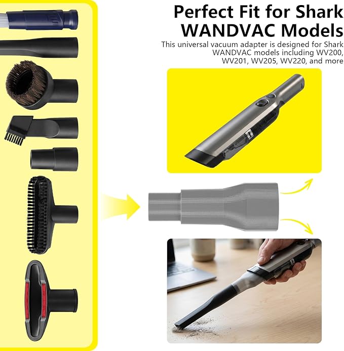 Vacuum Adapter, Universal Connector compatible with Shark Wandvac WV200 WV201, Compatible with 1.25 Inch & 1.38 Inch Hoses and Tools