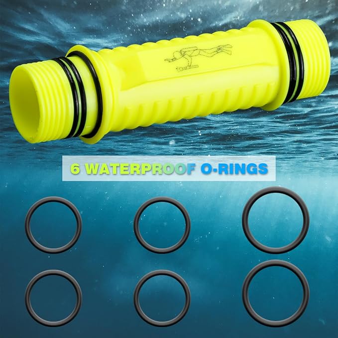2 Pack IPX8 Waterproof Diving Flashlight Rechargeable Scuba Dive Light with 3 Modes for Scuba Diving, Snorkeling, Fishing, Emergency for Divers, Outdoor Enthusiasts