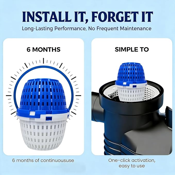 Pool Cartridge Unit 7.5k-20k Gallon Pools for Above Ground and Inground Pools, Up to 6 Month Pool Care，NSF 50 Certified