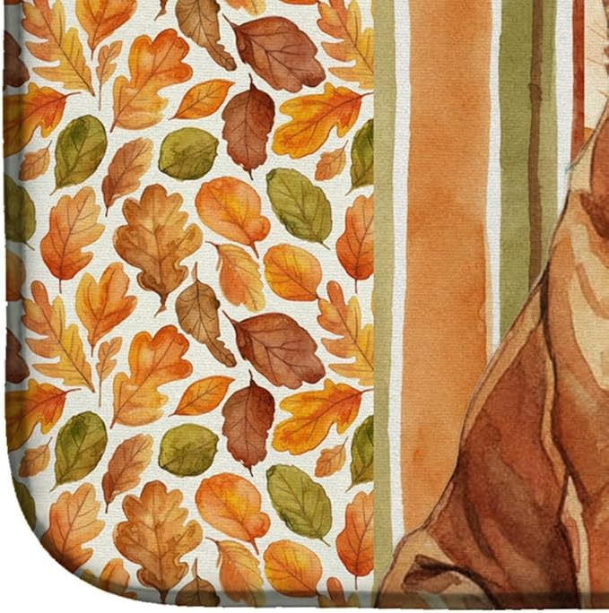 Caroline's Treasures Mahogany Dogue de Bordeaux Heirloom Fall Dish Drying Mat Absorbent Dish Drying Mat Pad for Kitchen Counter Dish Drainer Mat for Countertop, 14 x 21", Multicolor