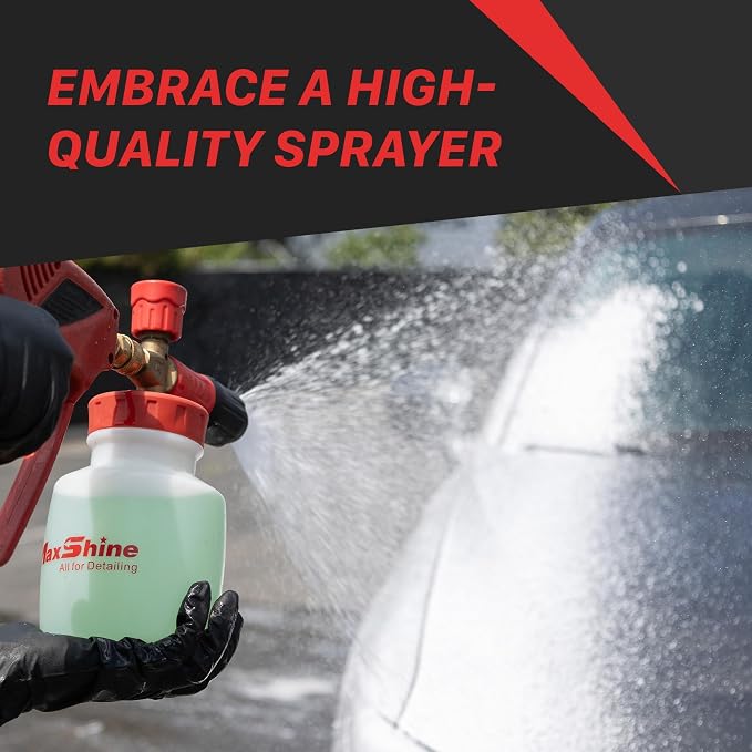 Maxshine Universal Snow Master Foam Cannon - 1/4” Quick Connect, High-Pressure Washer Gun - Ideal for Washing Cars, Trucks, SUVs, RVs & More - Creates Thick Foam, Speeds Up Cleaning, Reduces Wash Time