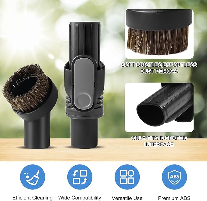Replacement Accessories for Shark Cordless Vacuum IX141, IZ462H, IZ483H, IZ363HT, IZ361H, IZ163H, IZ362HD. Horsehair Brush, Dust Brush, Extension Hose, Crevice Tool, Dryer. D-Shaped Connector.