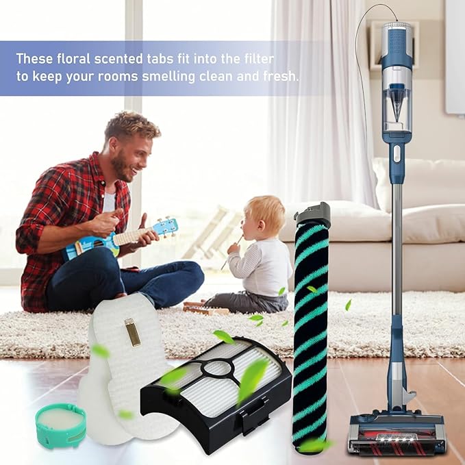 12Pcs HZ4002 Replacement Filter Compatible with Shark PowerDetect Ultra-Light Upright Vacuum HZ4000 HZ4002 Corded Stick Vacuum, 2HEPA+4Foam&Felt Filter, 1Roller Brush 4Odor Neutralizer 1Cleaning Brush