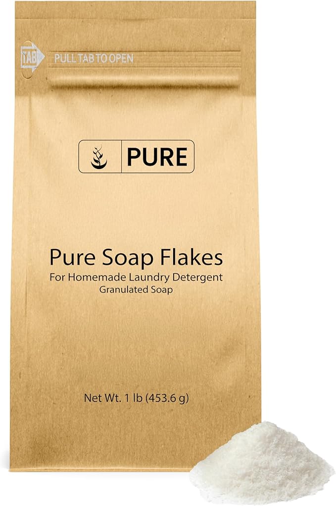 Soap Granule Flakes (1 lb.) by Original Ingredients, Eco-Friendly Packaging, Ingredient to Make Liquid or Powdered Homemade Laundry Detergent