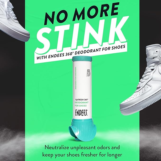Endees UpFresh 360° Shoe Deodorizer Spray – 2 x 3.38 Fl Oz I Foot Odor Eliminator Shoe Spray for Smelly Shoes, Feet, Sneakers, Boots, and Gym Bags, Stinky Smell Elimination Deodorant, Travel Size