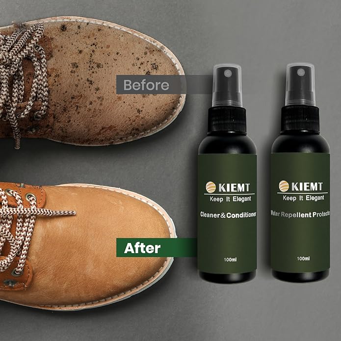 KIEMT Premium Suede and Nubuck Care kit,Leather Cleaner and Conditioner,Suede Protector Spray,Double Face Leather,Suede Cleaner for Shoes,Couch,Boot,Furniture