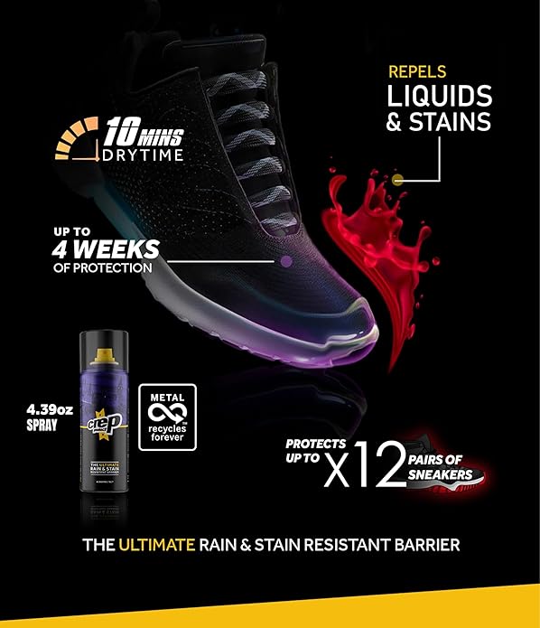 Crep Protect Shoe Protector Spray - Rain & Stain Waterproof Nano Protection for Sneaker, Leather, Nubuck, Suede & Canvas (Pack of 2)