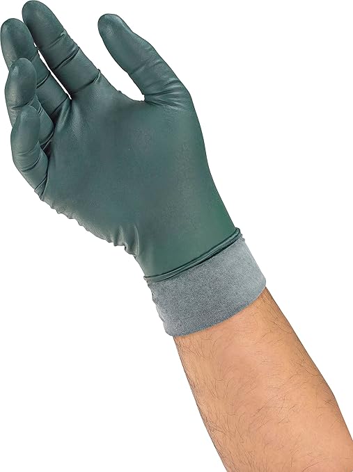 Ansell Microflex Dura Flock DFK-608 Thick 11mil Nitrile Gloves w/Flock Lining for Automotive, Aftermarket, Machinery - XX-Large, Green (Case of 500)