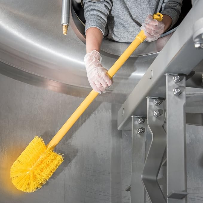 SPARTA Industrial Tank Brush Pipe Brush, Drain Brush with Handle for Commercial Kitchens, Polyester, 30 Inches, Yellow, (Pack of 6)