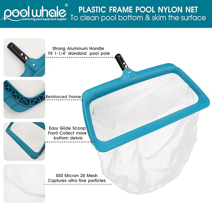 POOLWHALE Pool net with 15ft Pole