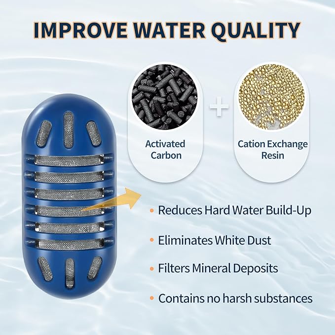 12-Pack Demineralization Cartridge for Humidifier Compatible with Most Humidifiers Replacement for Ultrasonic Humidifier Tank Cleaner Fish | Prevents Hard Water Build-Up | Eliminate White Dust
