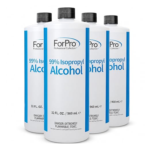 ForPro 99% Isopropyl Alcohol (IPA), 1 Gallon, 32 Fl Oz (Pack of 4) – Pure & Unadulterated Concentrated Alcohol
