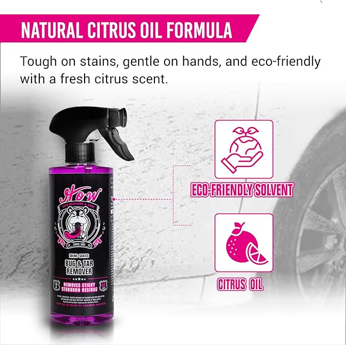 H.O.W AUTO DETAILING & CARE H.O.W SHINE SERIES Bug & Tar Remover & 3pcs Car Wheel Rim Tire Brushes