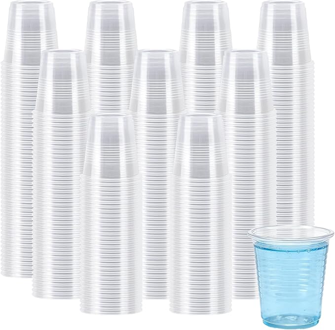 BYSNOW 600 Pack 3 oz Bathroom Plastic Cups, Disposable 3 Ounce Small Water Clear Mouthwash Cups for Picnic, Travel, Halloween, Christmas Parties