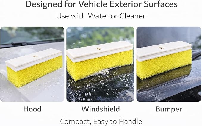HI-TECH Block Brush 10" x 3" – Heavy Duty Exterior Cleaning Brush for Cars, Removes Tar, Bird Droppings & Road Grime