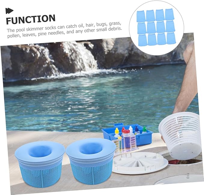 GALPADA 50pcs Pool Skimmer Socks Fine Mesh for Swimming Pool Cleaning Reusable Easy Installation for Inground and Above Ground