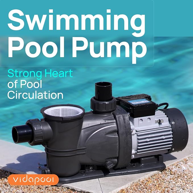 2HP In/Above Ground Pool Pump, 8120GPH Single Speed High Flow 220V Powerful Self Primming Swimming Pool Pumps with Filter