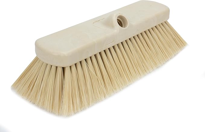 SPARTA 41278EC25 Flo-Thru Plastic Wall Scrub Brush, Equipment Brush With Soft Nylex Bristles For Industrial Kitchens, Hospitals, Commercial Cleaning, 4 Inches, Tan, (Pack of 12)