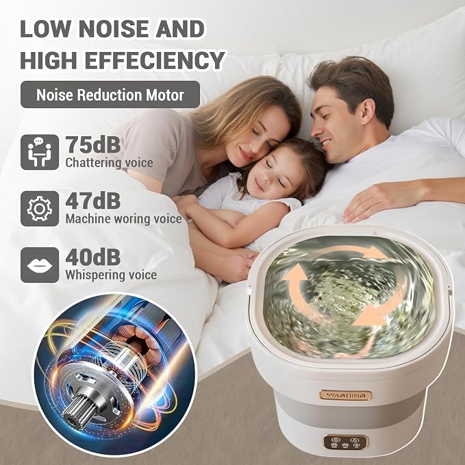 Portable Washing Machine, Mini Washer 12L Upgraded Large Capacity Foldable Washer Deep Cleaning of Underwear Baby Clothes and Other Small Clothes for Apartments Dormitories Hotels