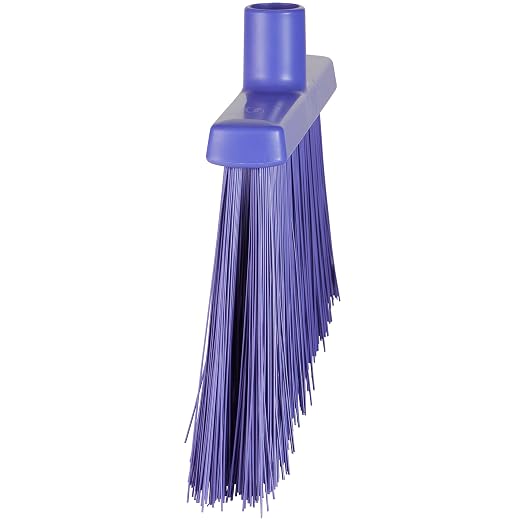 Vikan 29148 Broom, Angle Cut, 11.4" Extra Stiff, Purple